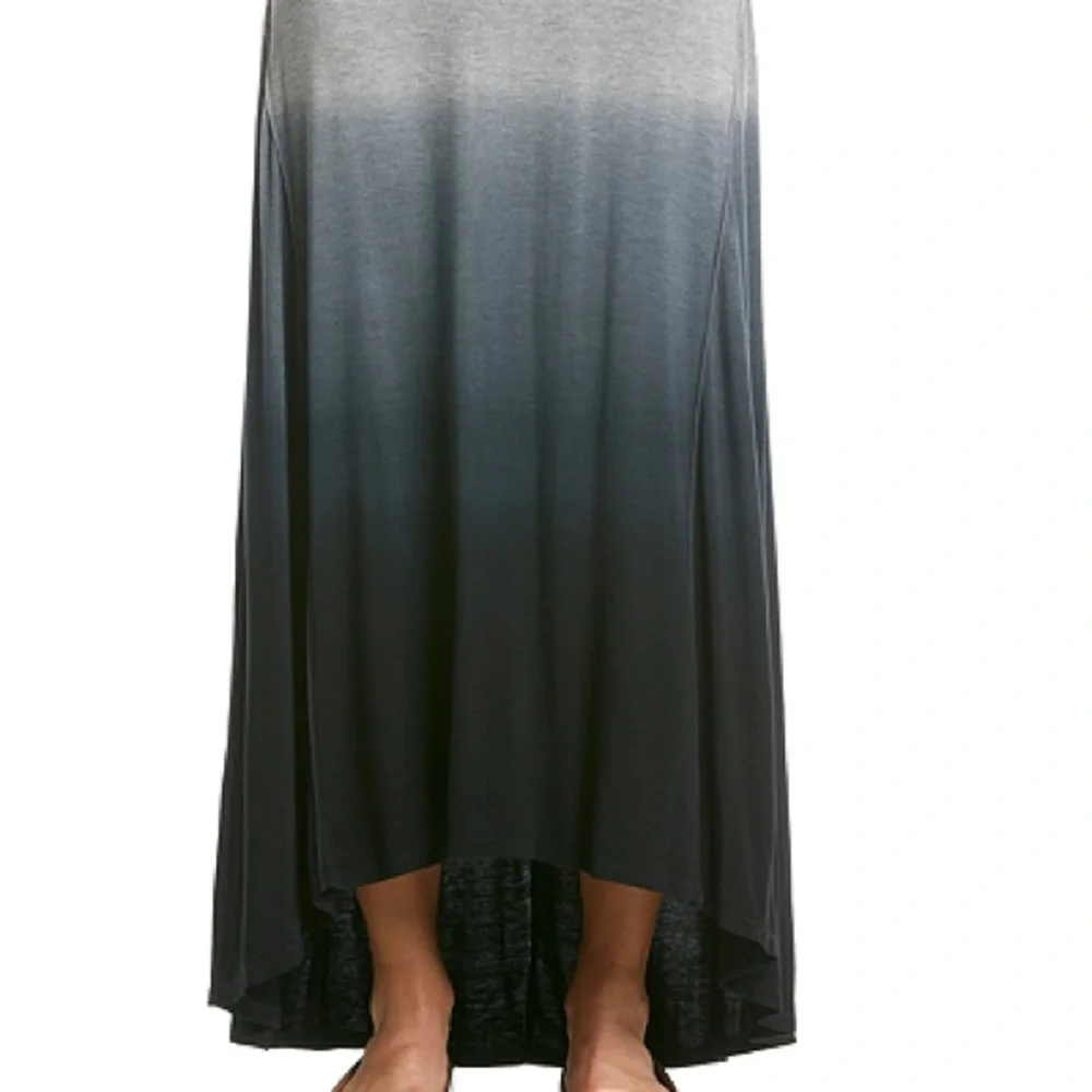(S,M,L) Gray Dip Dye Hi Low Skirt - NWT